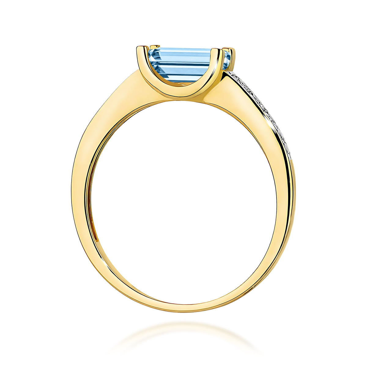 Inel Aur 14K cu Diamante Albastru de Laborator 0.53 ct