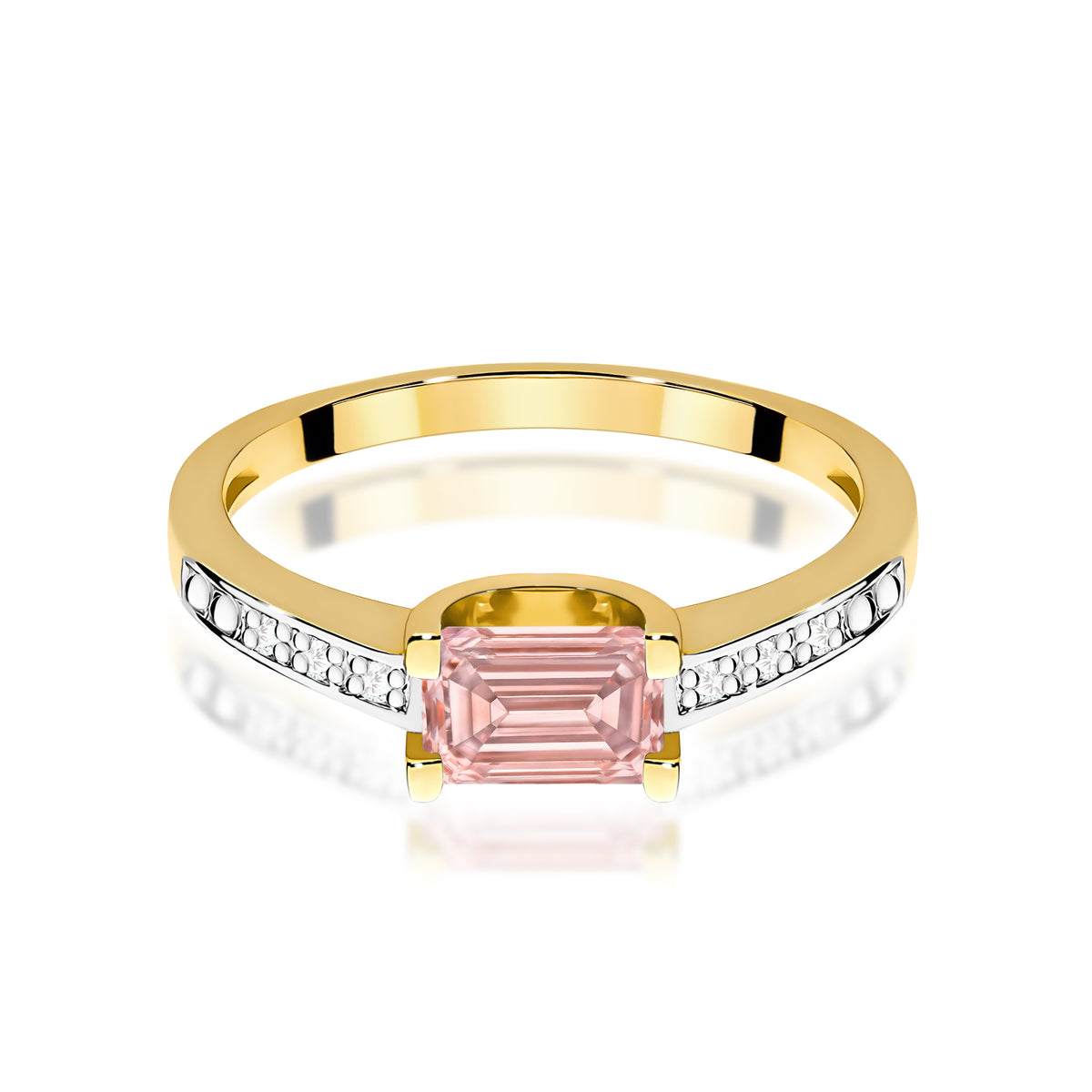 Inel Aur 14K cu Diamante Roz de Laborator 0.53 ct