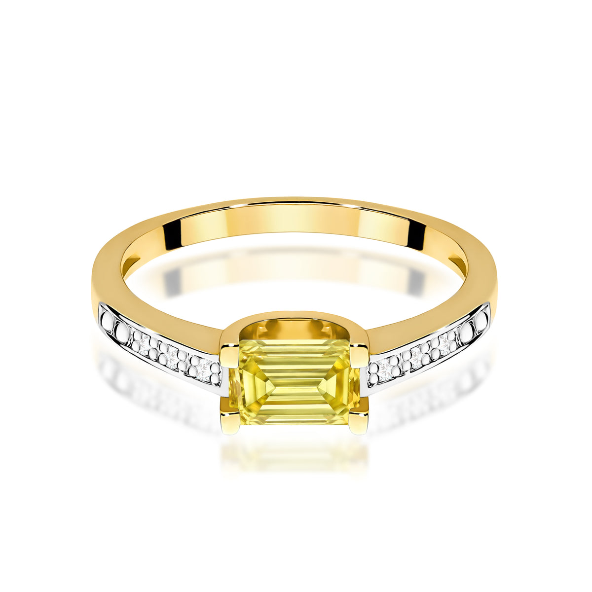 Inel Aur 14K cu Diamante Galben de Laborator 0.53 ct