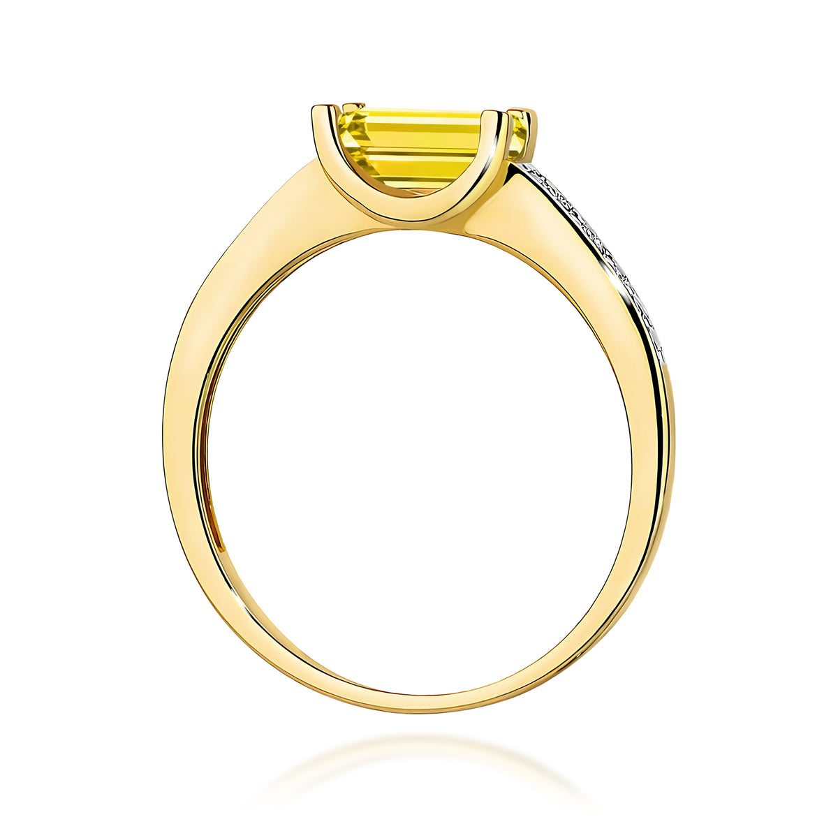 Inel Aur 14K cu Diamante Galben de Laborator 0.53 ct