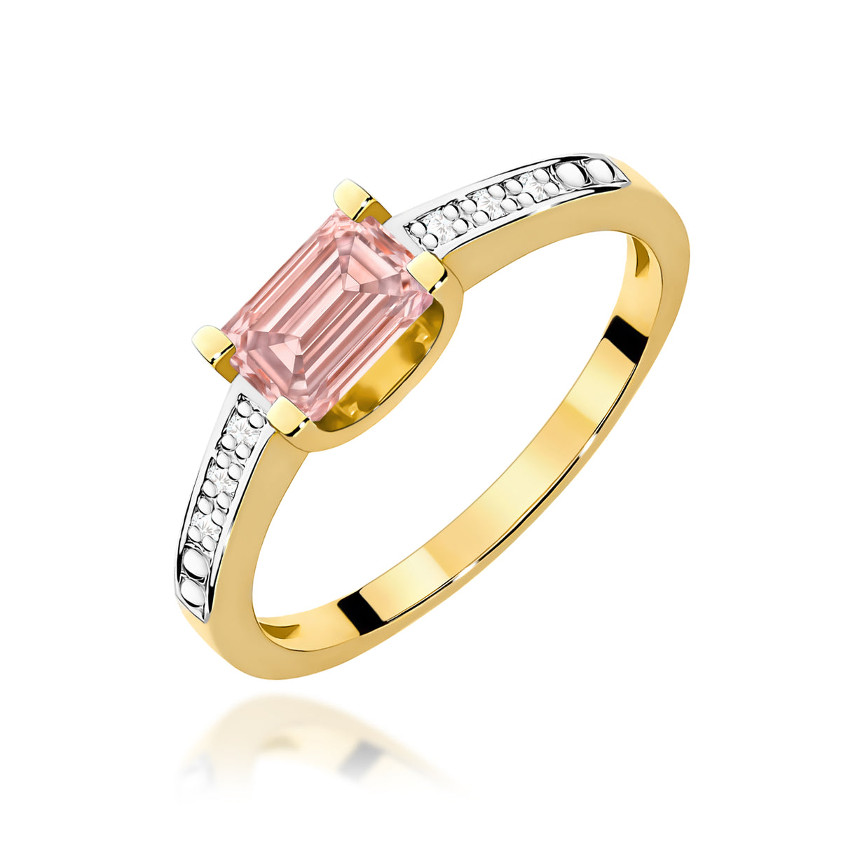 Inel Aur 9K cu Diamante Roz de Laborator 0.53 ct