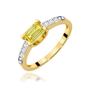 Inel Aur 9K cu Diamante Galben de Laborator 0.53 ct
