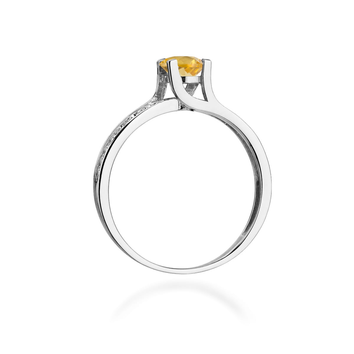 Inel Aur 9K cu Citrin 0.50 ct si Diamante Naturale 0.03 ct
