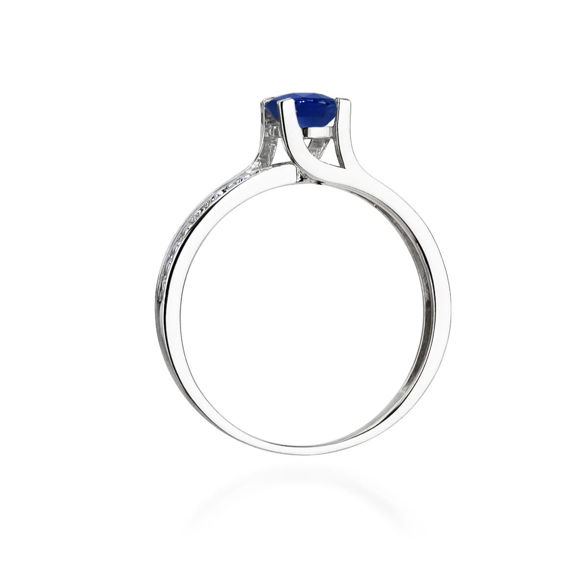 Inel Aur 9K cu Safir 0.50 ct si Diamante Naturale 0.03 ct