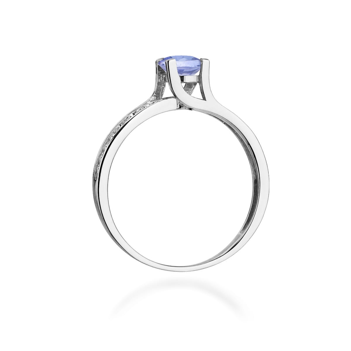 Inel Aur 9K cu Tanzanit 0.50 ct si Diamante Naturale 0.03 ct