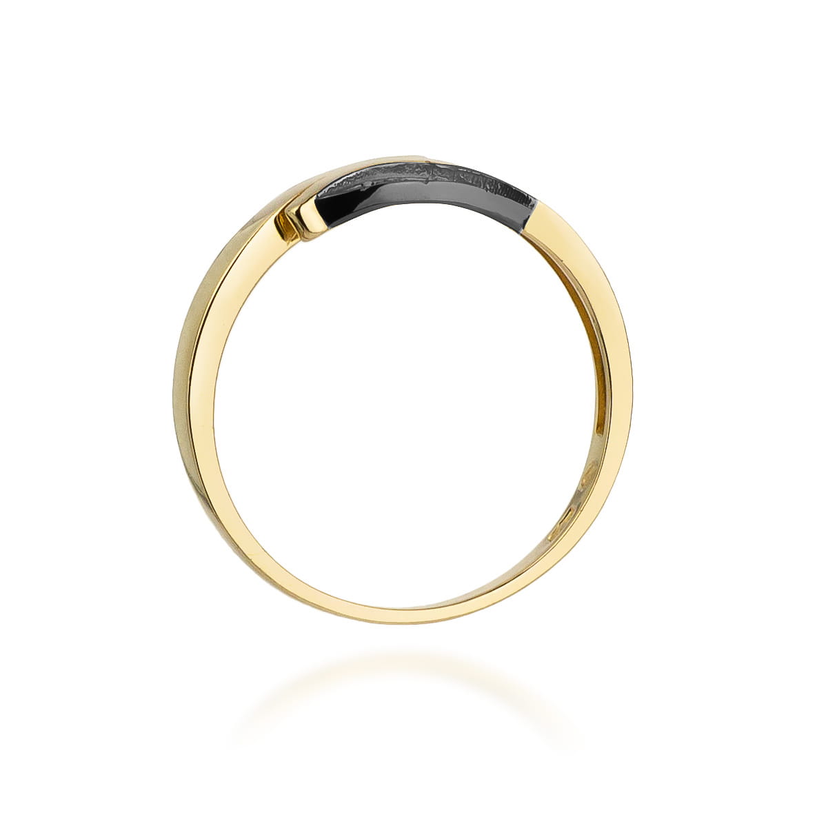 Inel Aur 9K cu Diamante Naturale Albe si Negre 0.03 ct