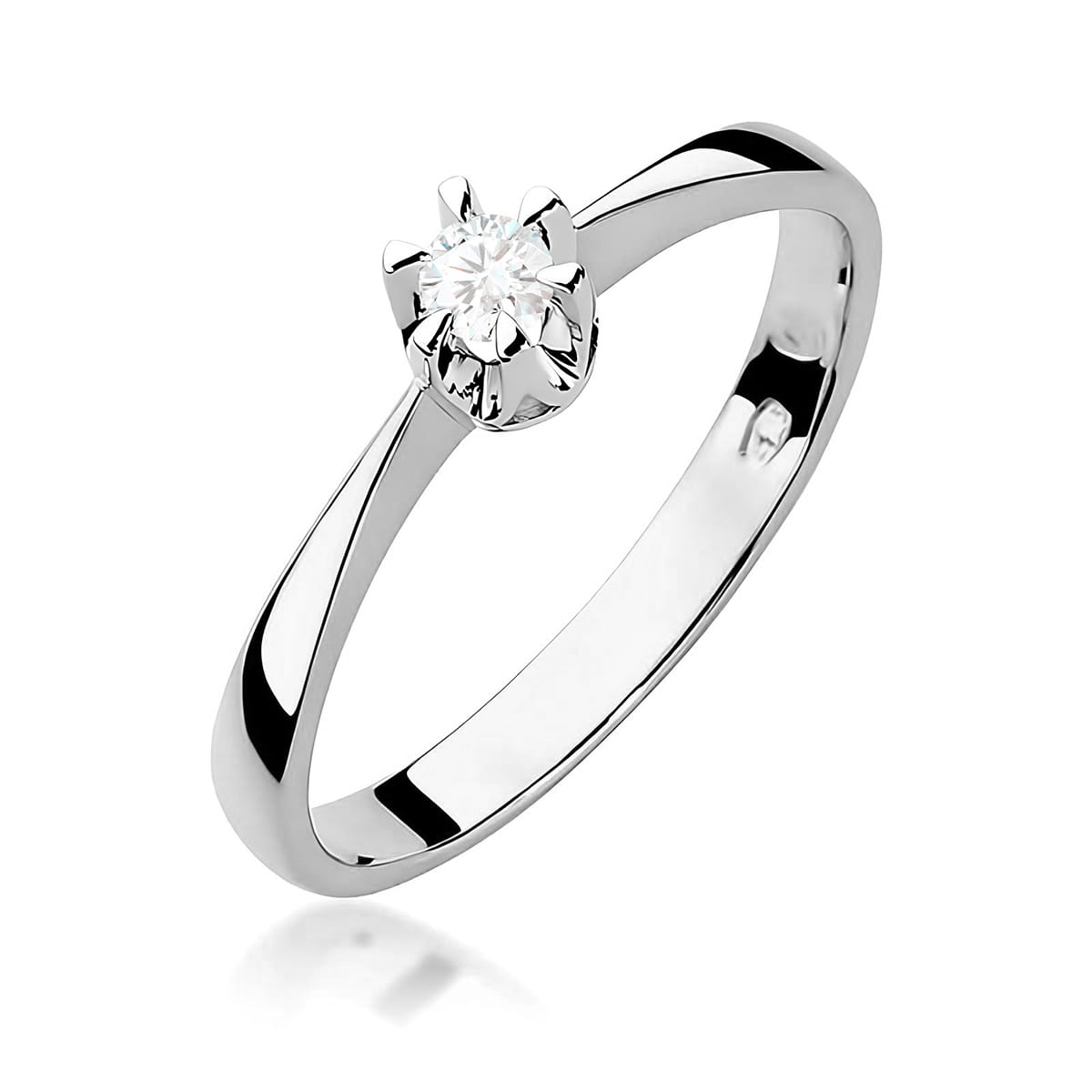 Inel Aur 9K cu Diamant Natural 0.08 ct