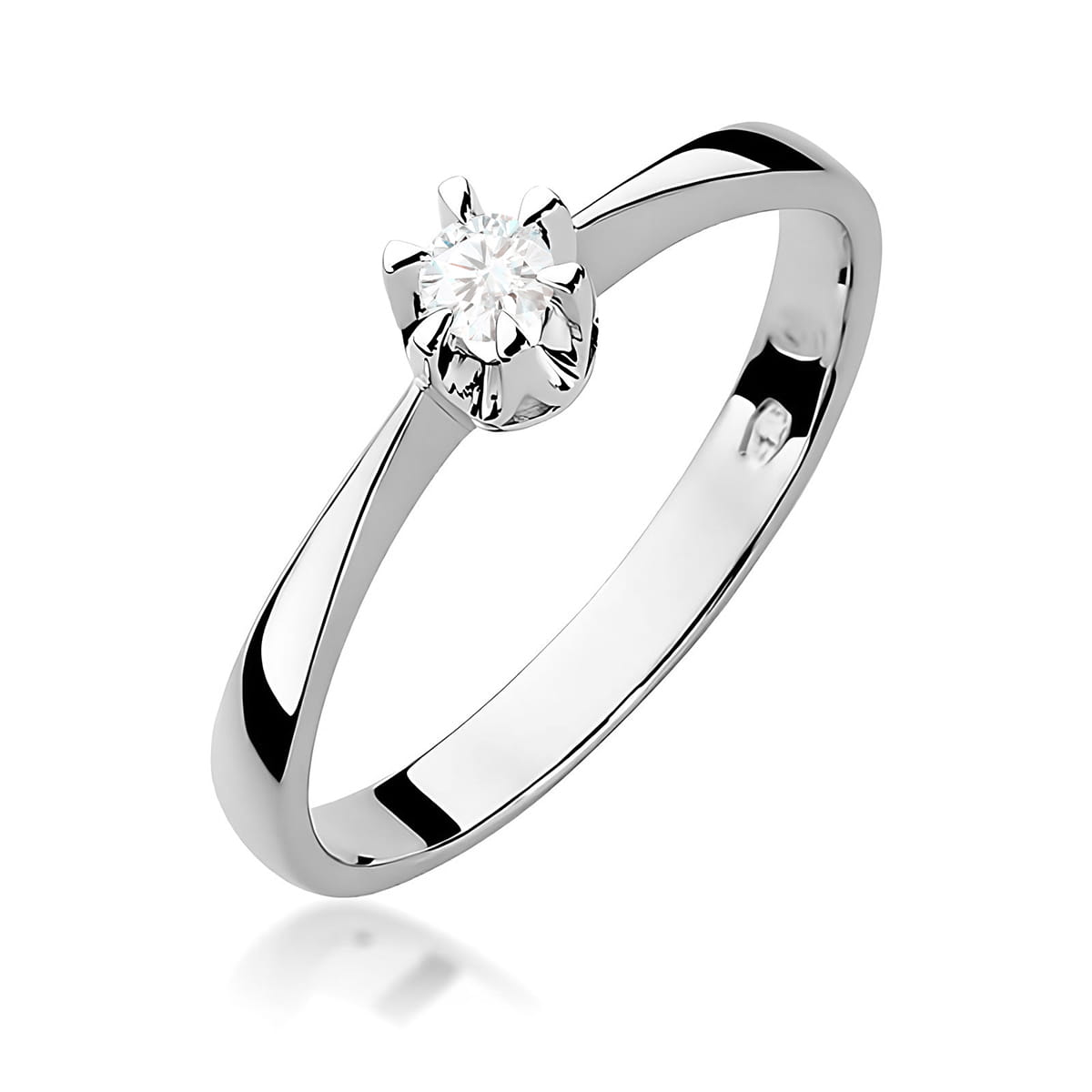 Inel Aur 9K cu Diamant Natural 0.10 ct