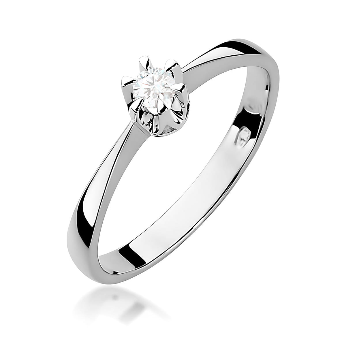 Inel Aur 9K cu Diamant Natural 0.12 ct