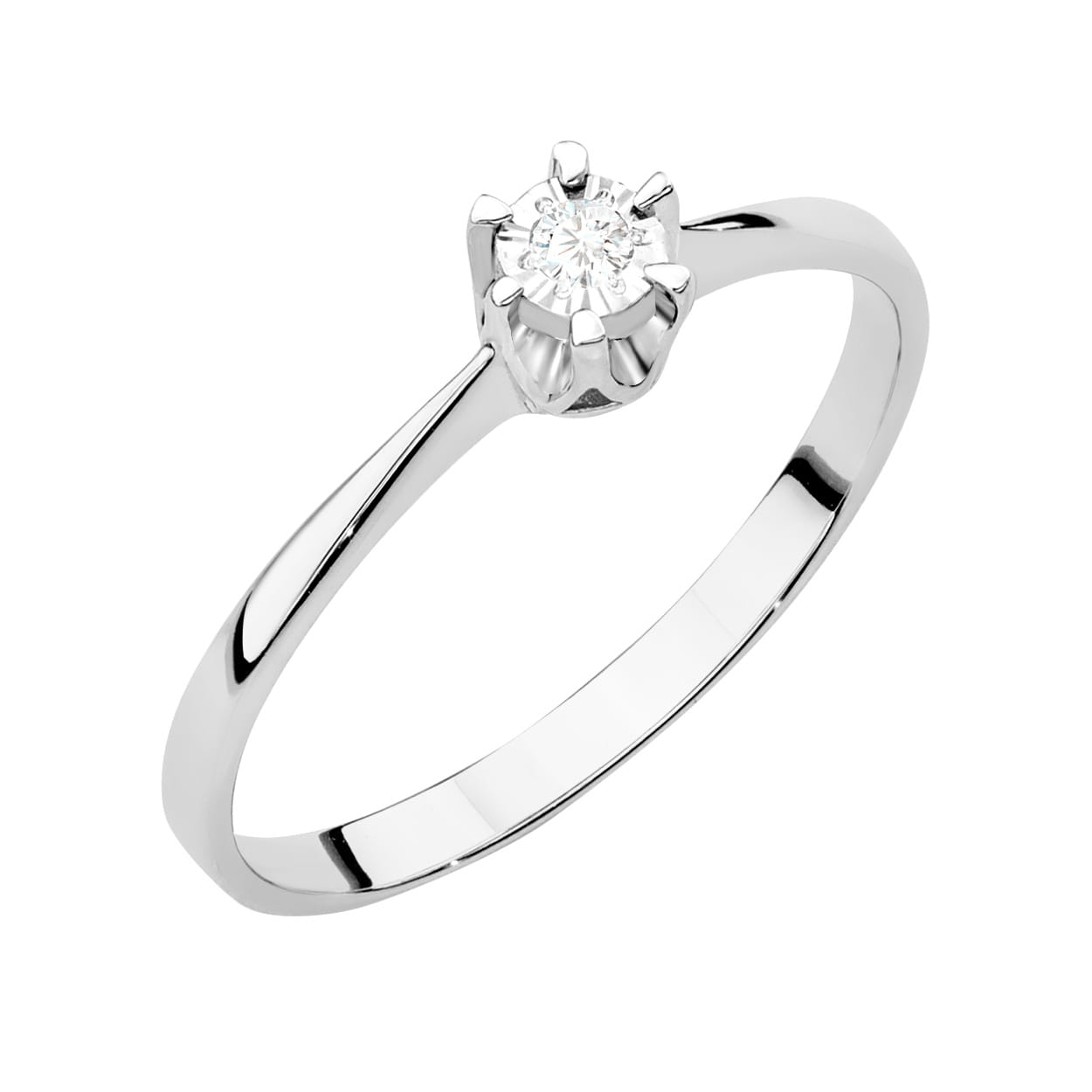 Inel Aur 9K cu Diamant Natural 0.03 ct