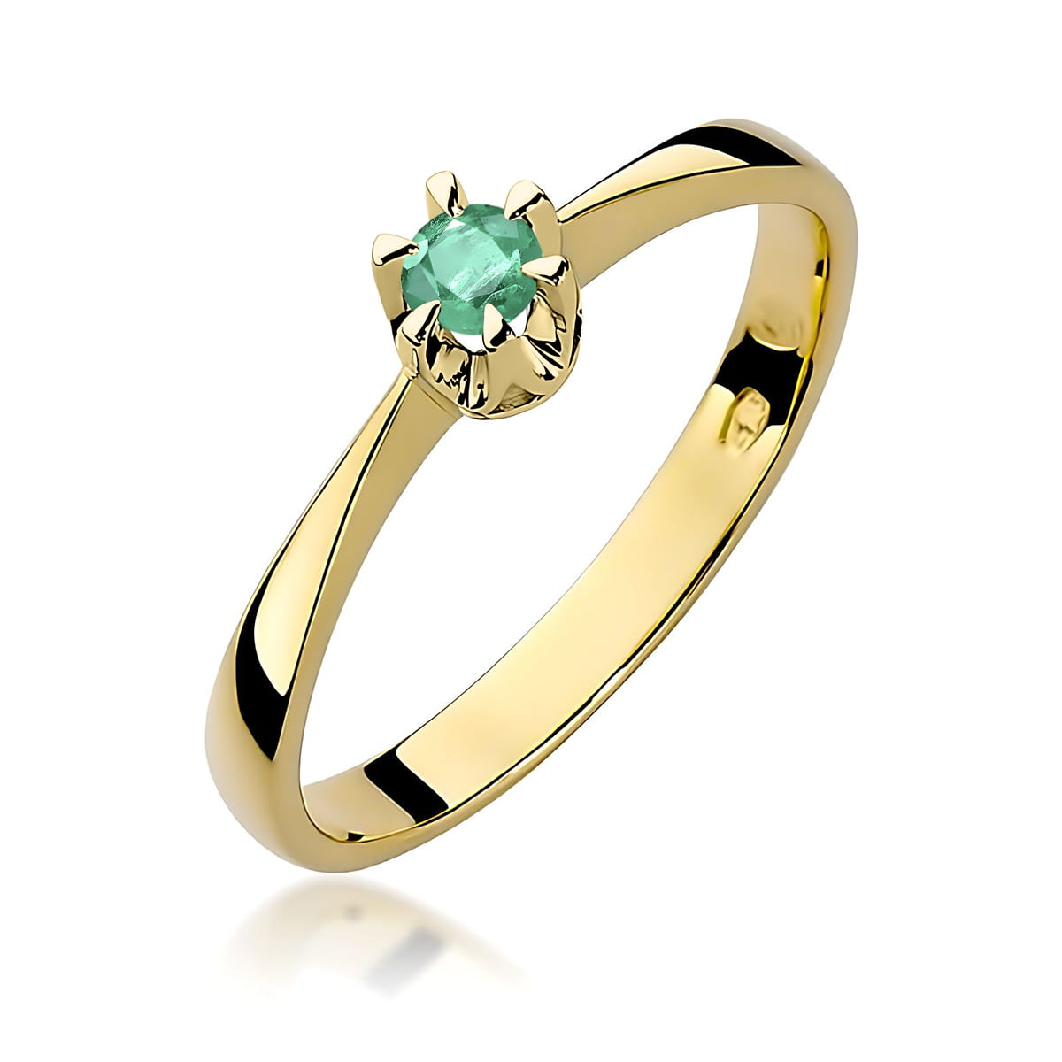 Inel Aur 14K W111 Smarald 0.15ct