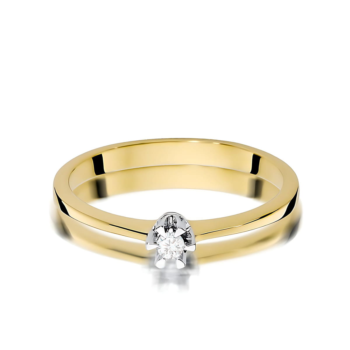 Inel Aur 9K cu Diamant Natural 0.04 ct