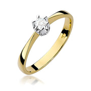Inel Aur 9K cu Diamant Natural 0.08 ct