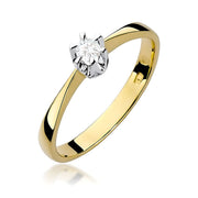 Inel Aur 9K cu Diamant Natural 0.12 ct