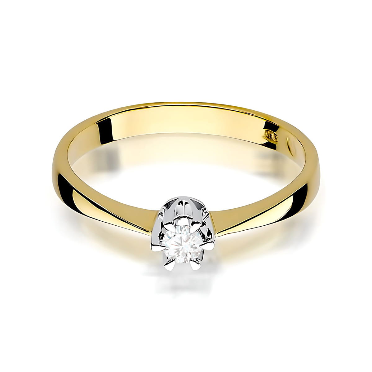 Inel Aur 9K cu Diamant Natural 0.12 ct