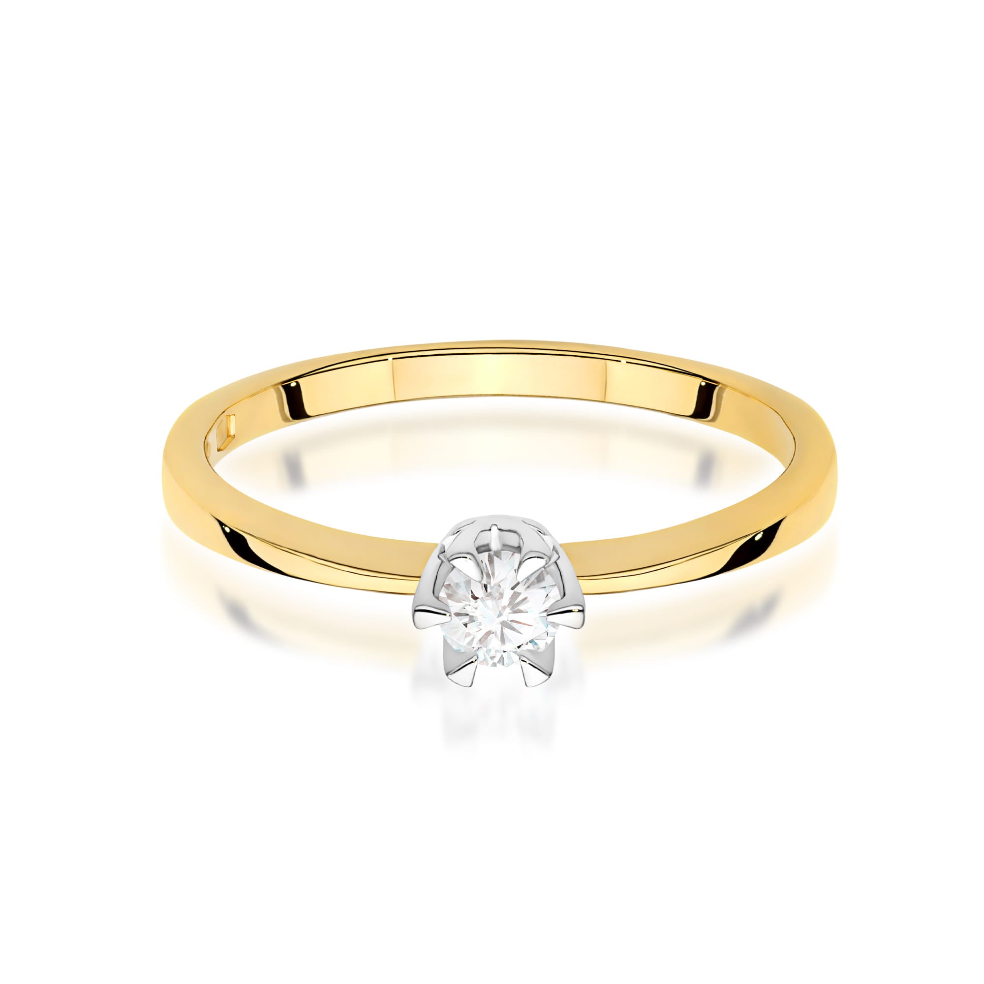 Inel Aur 9K cu Diamant Natural 0.15 ct