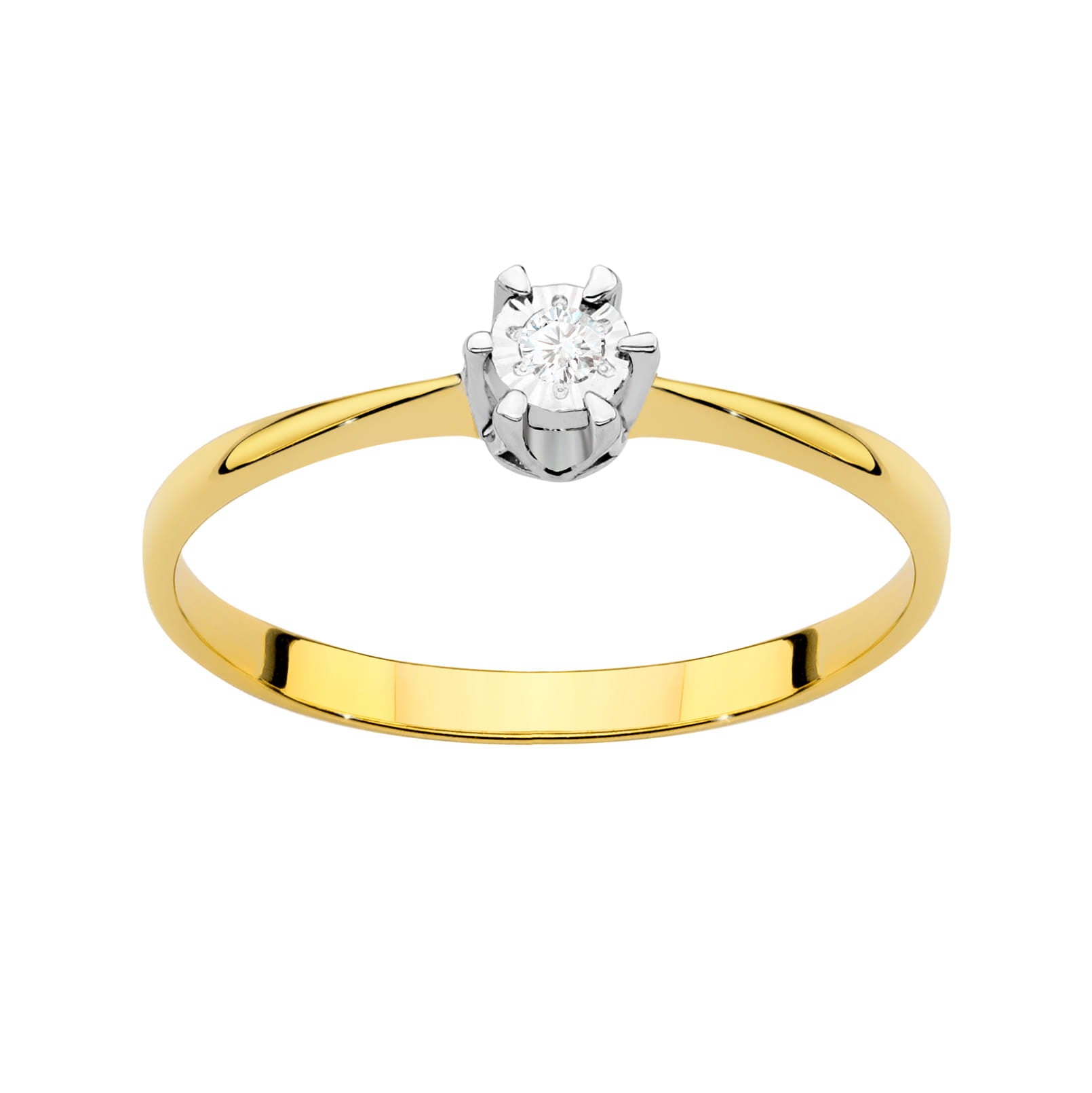 Inel Aur 9K cu Diamant Natural 0.03 ct