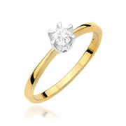 Inel Aur 9K cu Diamant Natural 0.20 ct
