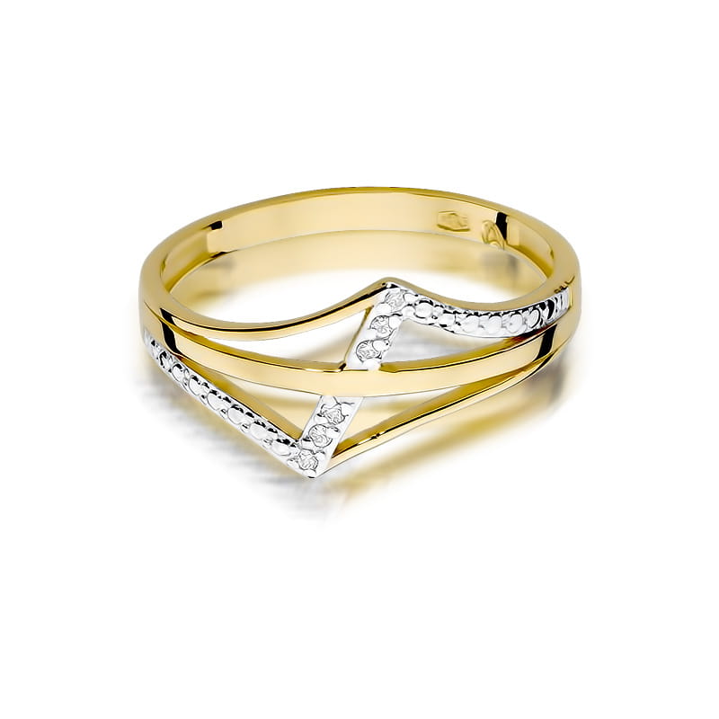 Inel Aur 9K cu Diamante Naturale 0.03 ct