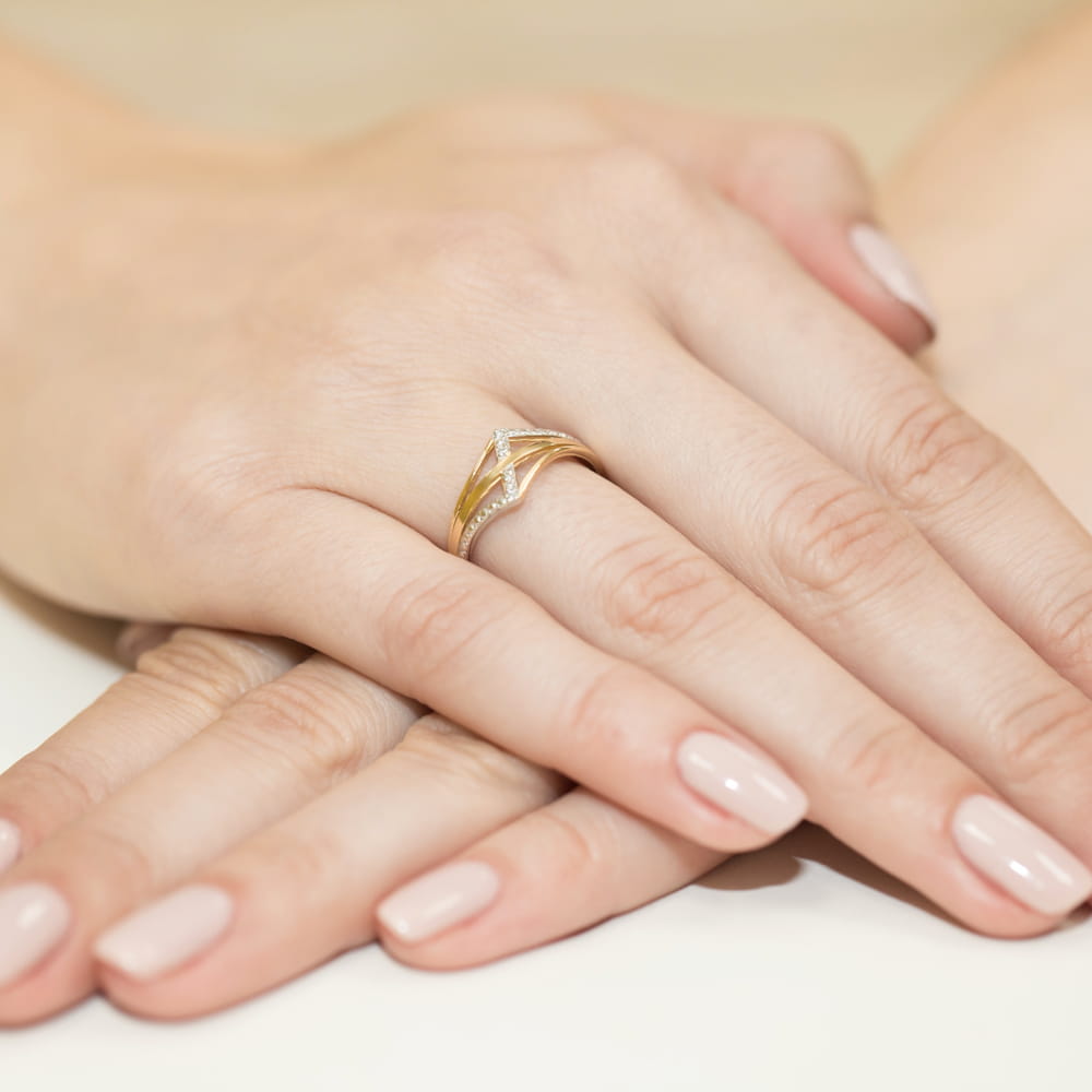 Inel Aur 9K cu Diamante Naturale 0.03 ct