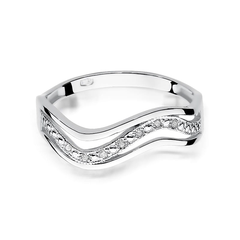Inel Aur 9K cu Diamante Naturale 0.06 ct