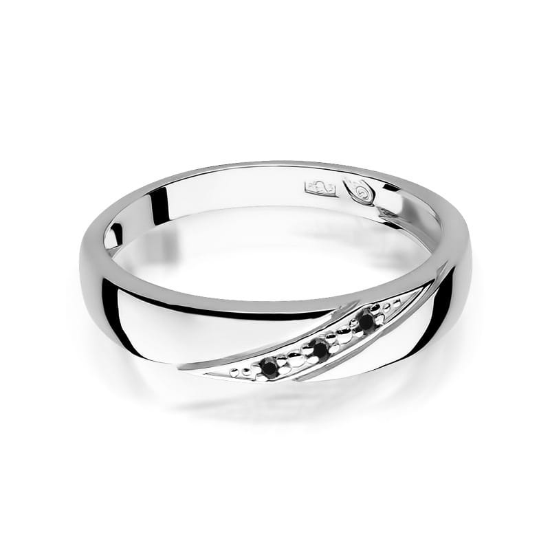 Inel Aur 9K cu Diamante Naturale Negre 0.01 ct
