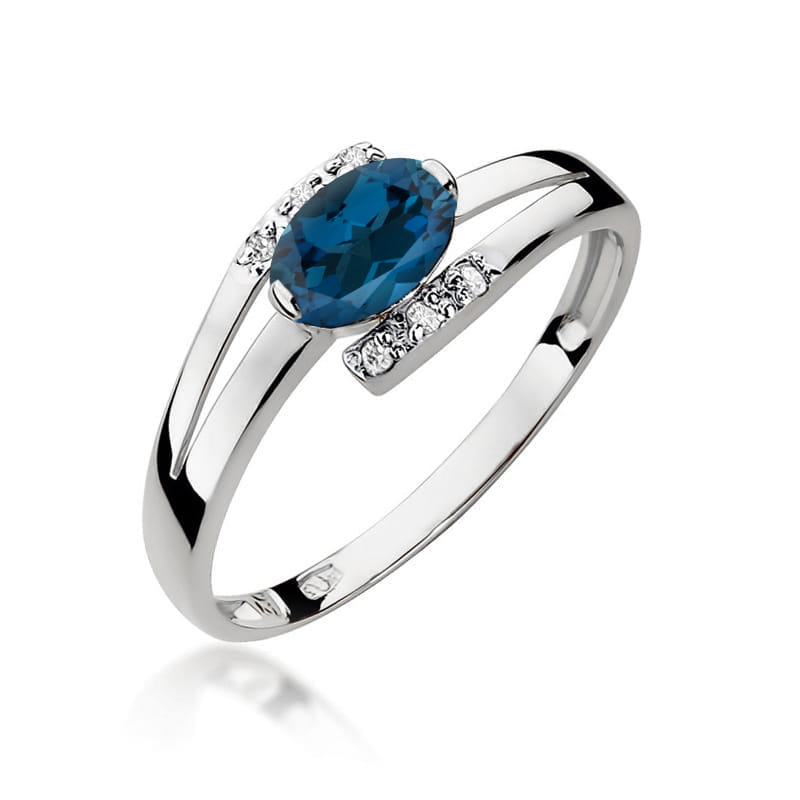 Inel Aur 14K W119 Topaz London Blue 0.50ct