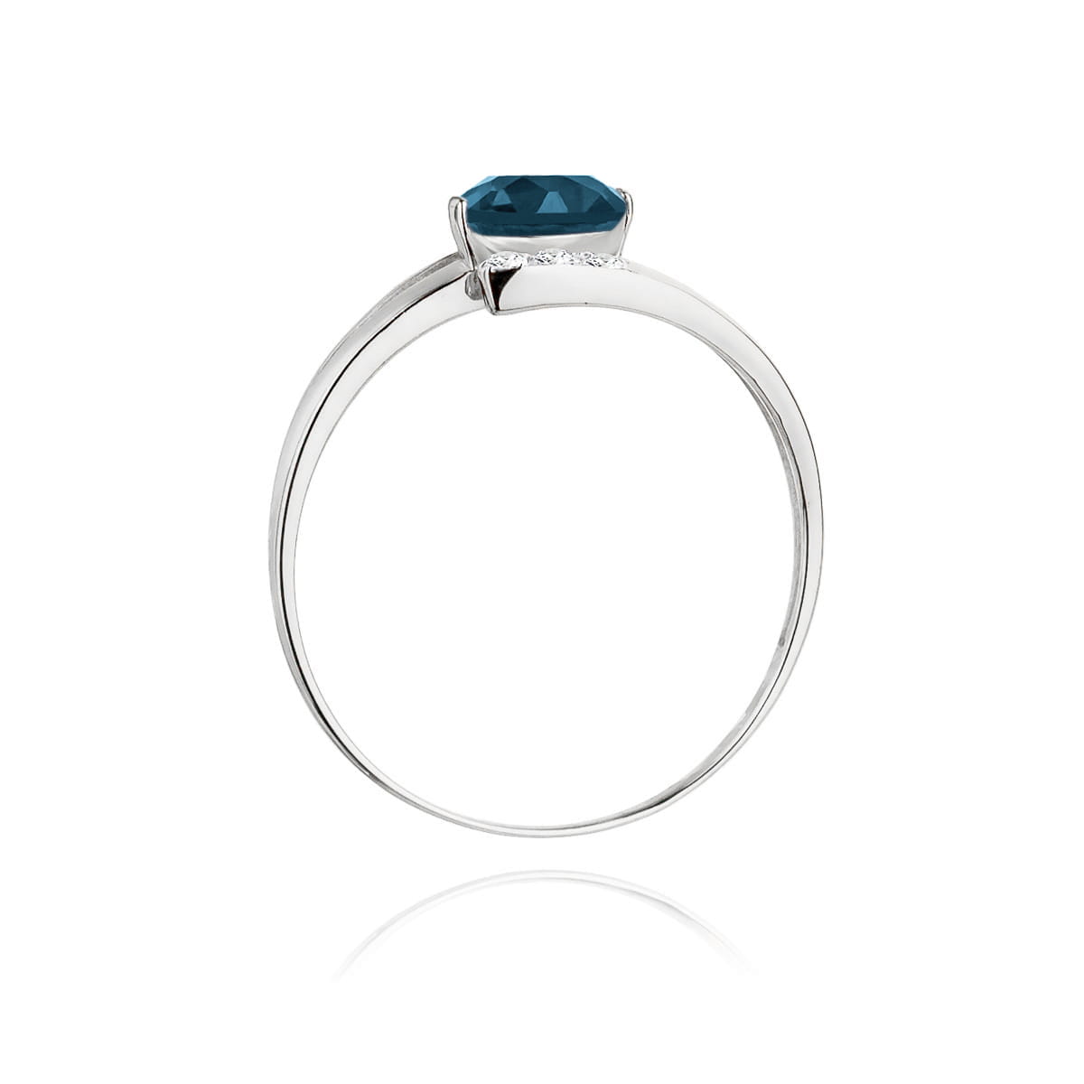Inel Aur 14K W119 Topaz London Blue 0.50ct