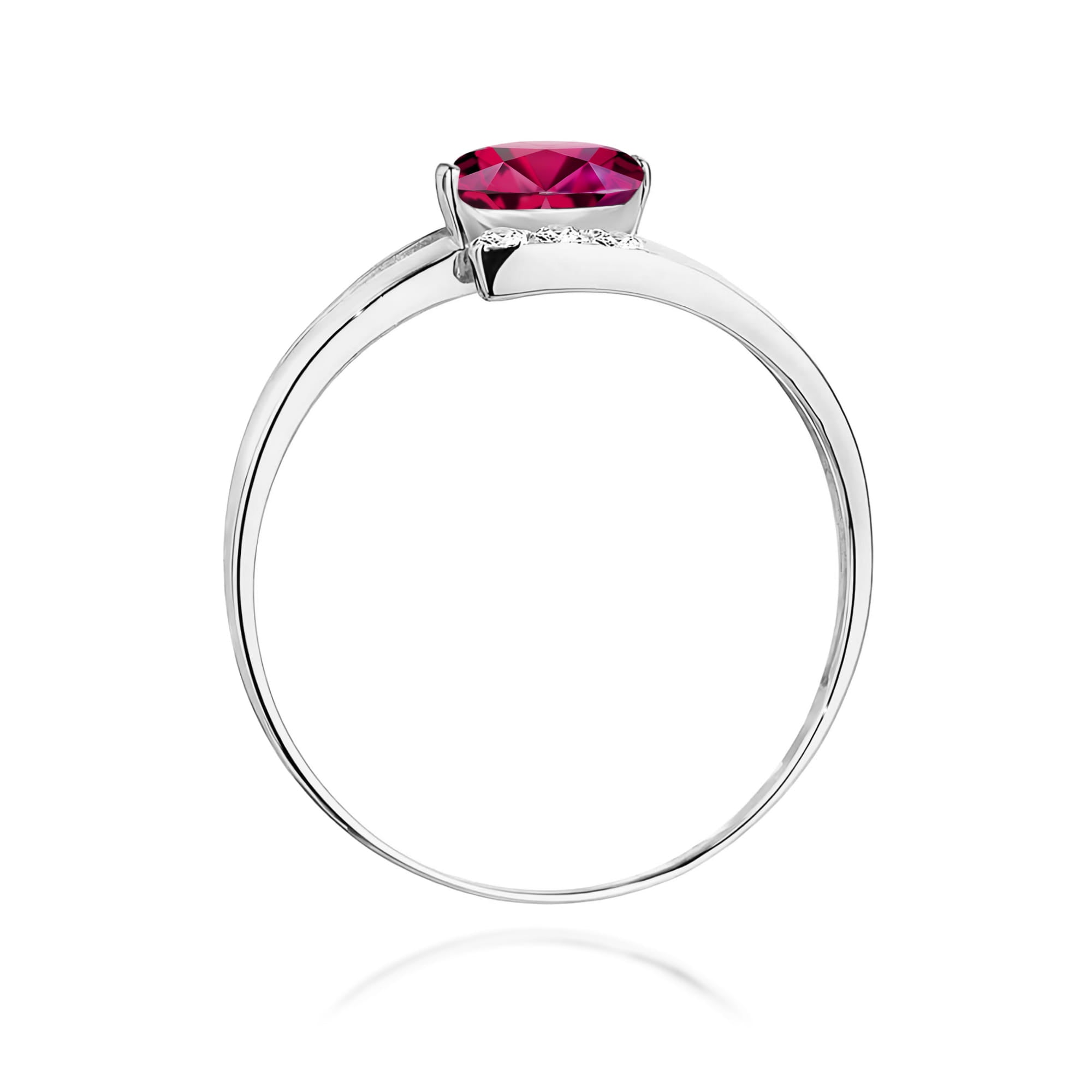 Inel Aur 9K cu Rhodolite 0.50 ct si Diamante Naturale 0.05 ct