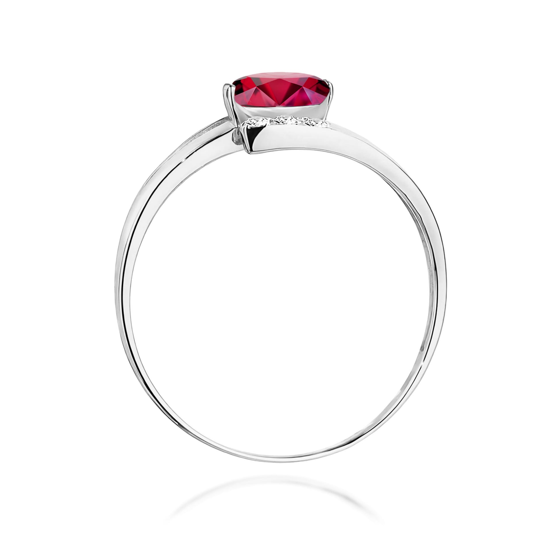 Inel Aur 9K cu Rubin 0.60 ct si Diamante Naturale 0.05 ct