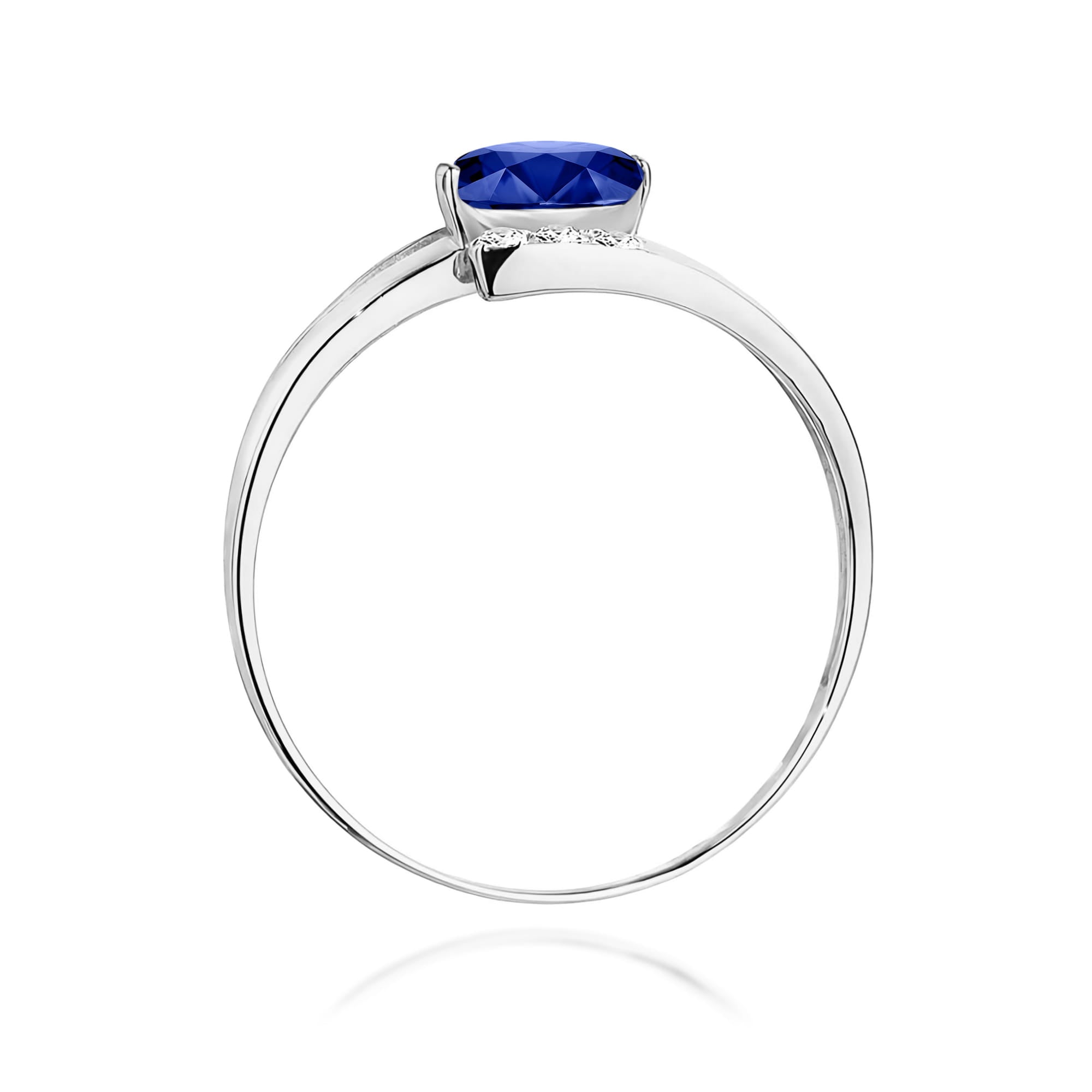 Inel Aur 9K cu Safir 0.70 ct si Diamante Naturale 0.05 ct