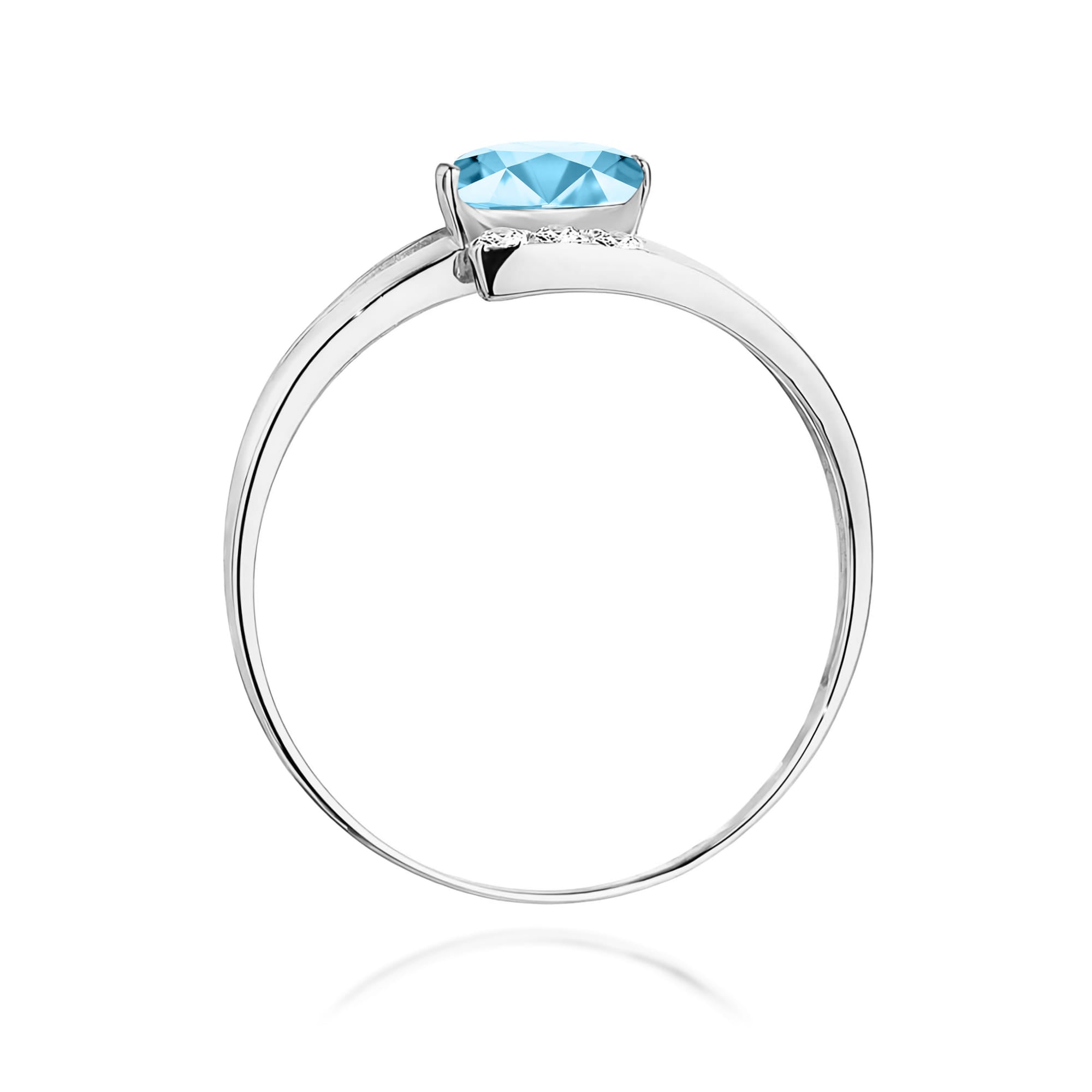 Inel Aur 9K cu Topaz Swiss 0.50 ct si Diamante Naturale 0.05 ct