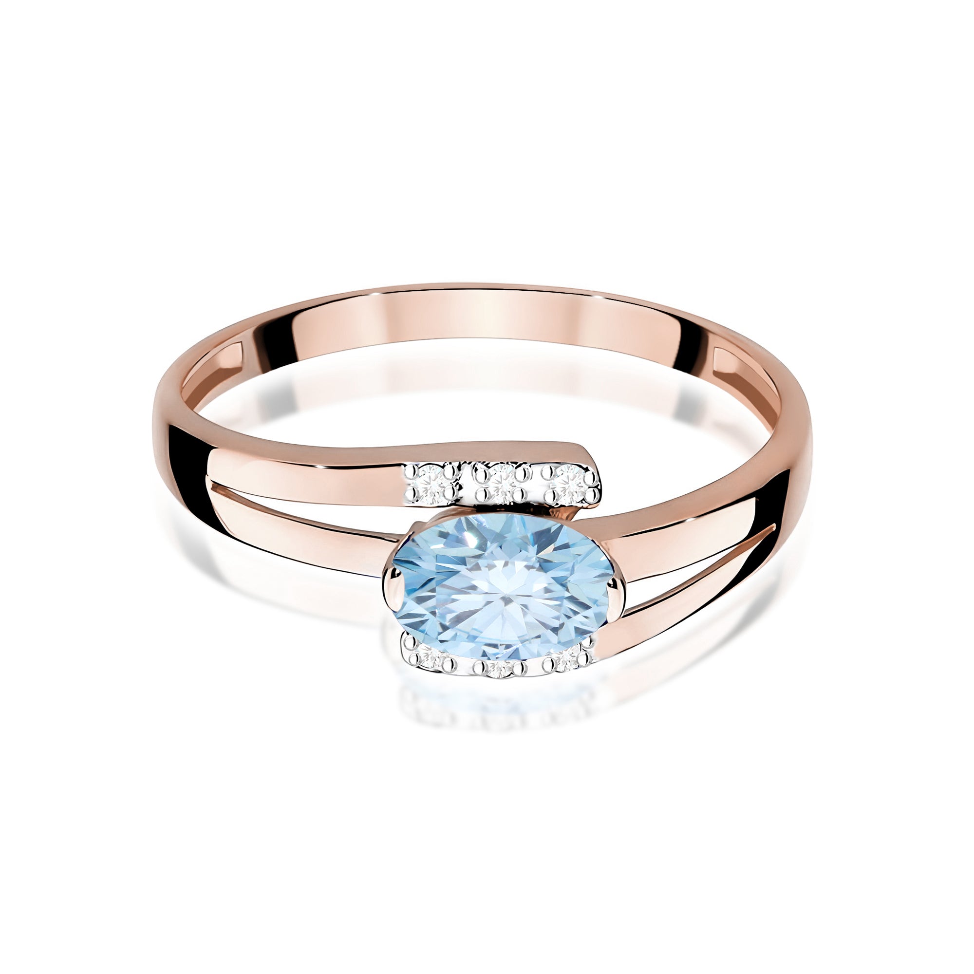 Inel Aur 14K cu Diamante de Laborator 0.55 ct