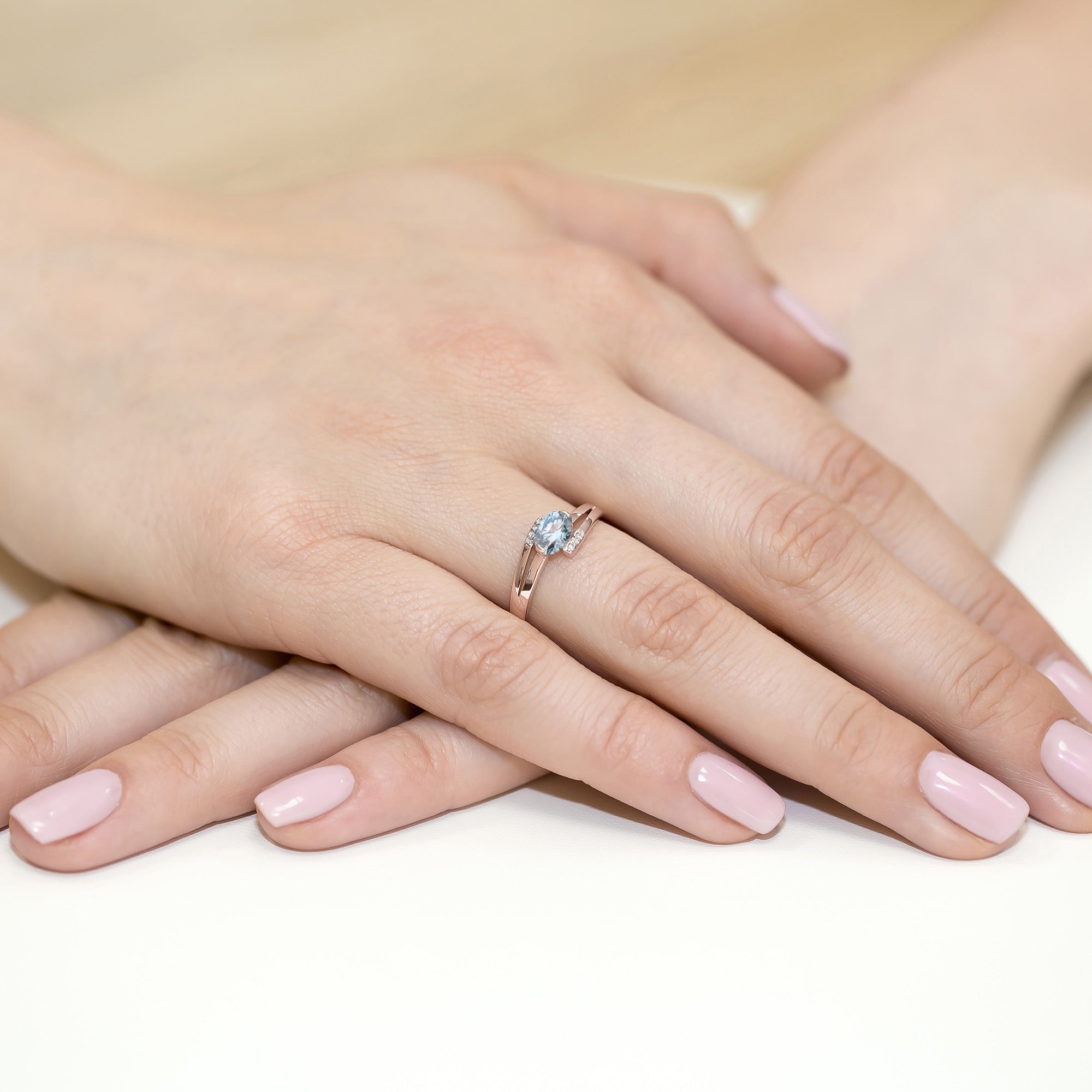 Inel Aur 14K cu Diamante de Laborator 0.55 ct