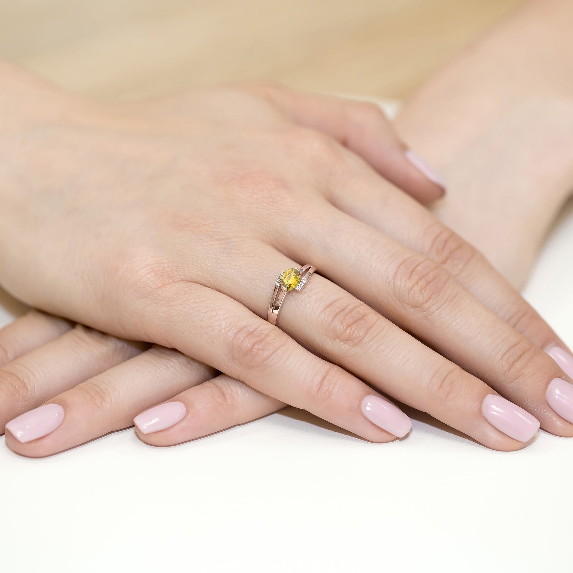 Inel Aur 14K cu Diamante de Laborator 0.55 ct