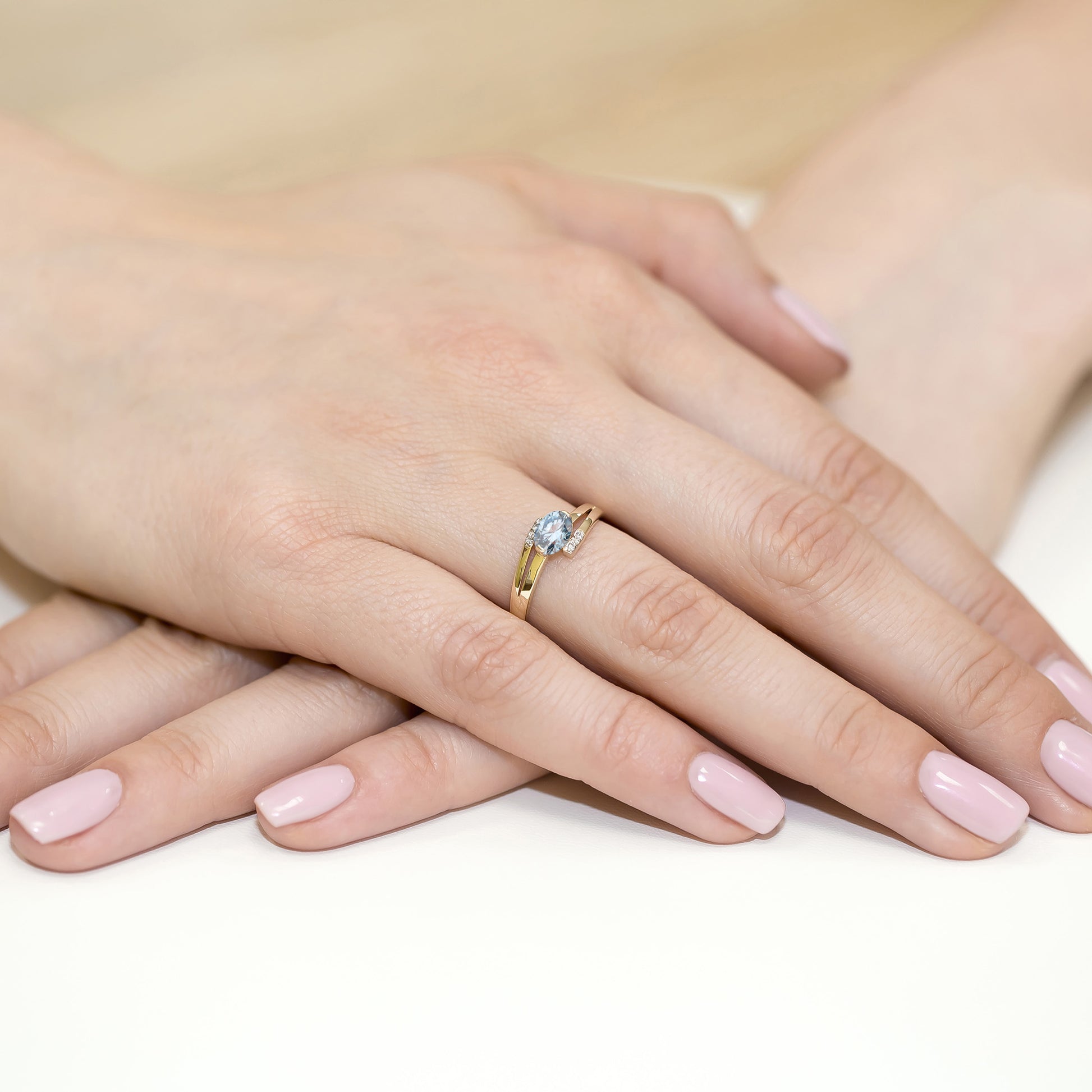 Inel Aur 14K cu Diamante de Laborator 0.55 ct