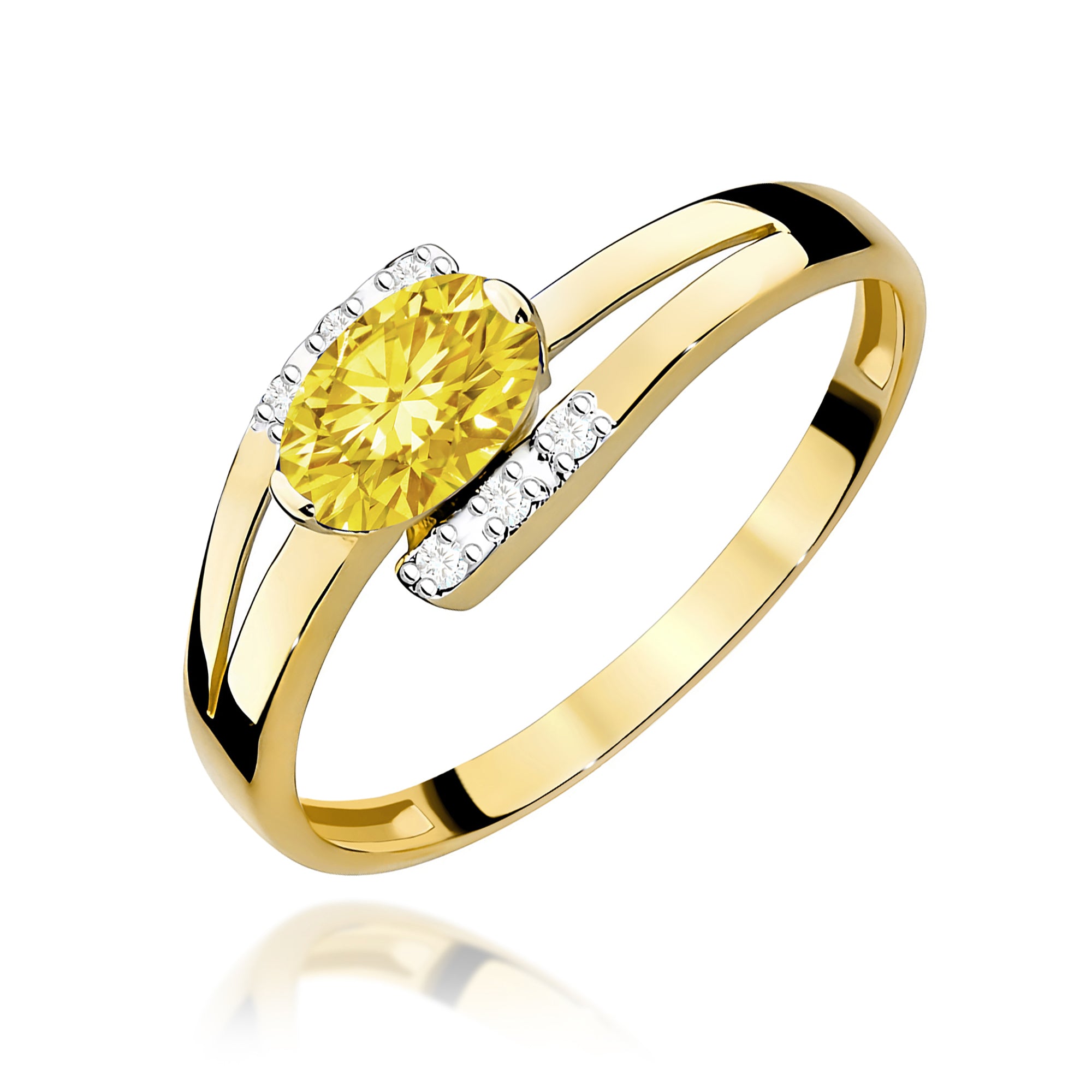 Inel Aur 14K cu Diamante de Laborator 0.55 ct