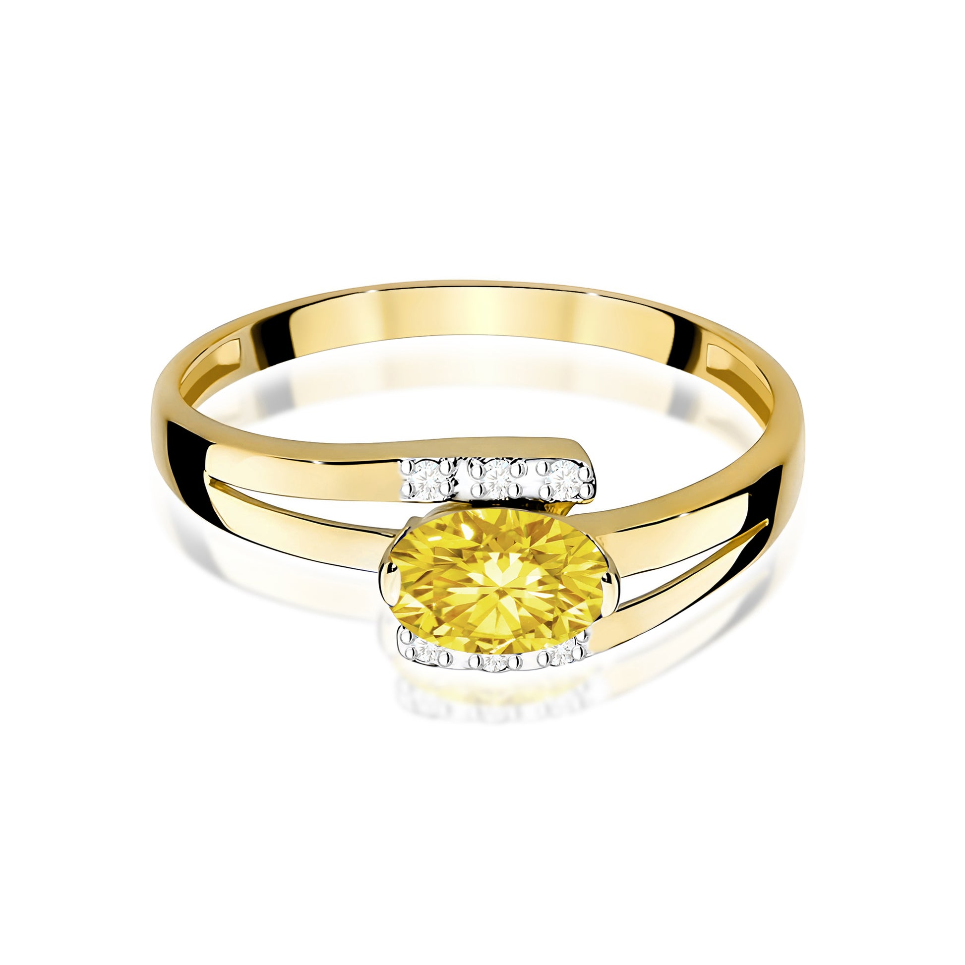 Inel Aur 9K cu Diamante de Laborator 0.55 ct