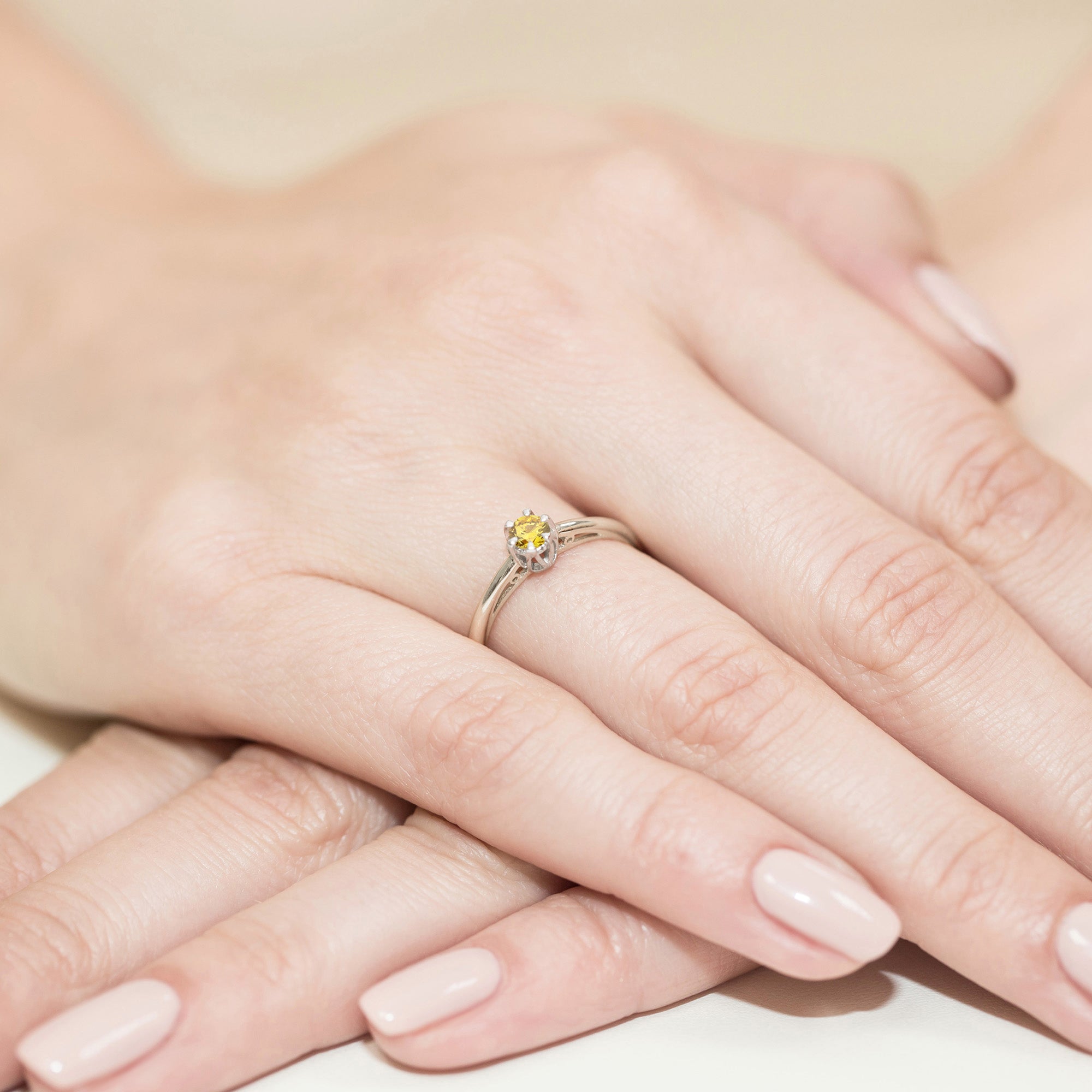 Inel Aur 14K cu Diamant Natural 0.15 ct