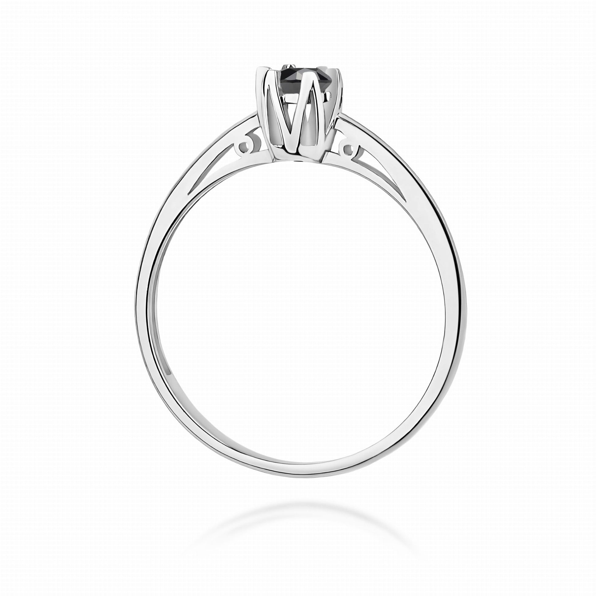 Inel Aur 9K cu Diamant Natural Negru 0.20 ct