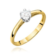 Inel Aur 9K cu Diamant Natural 0.15 ct