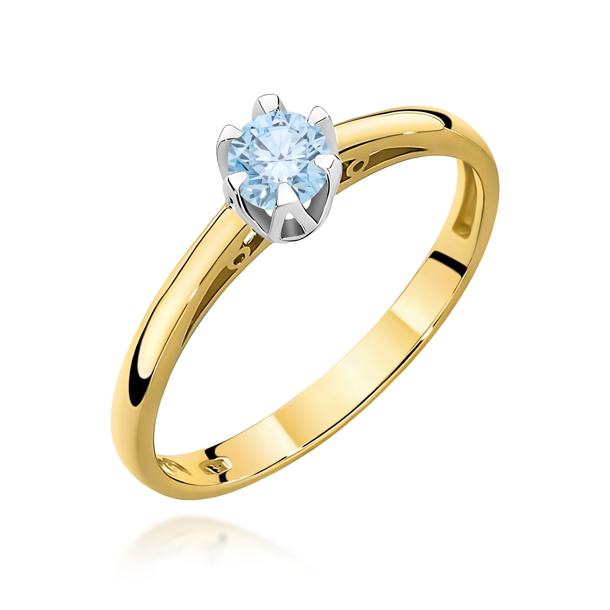 Inel Aur 9K cu Diamant Natural 0.15 ct