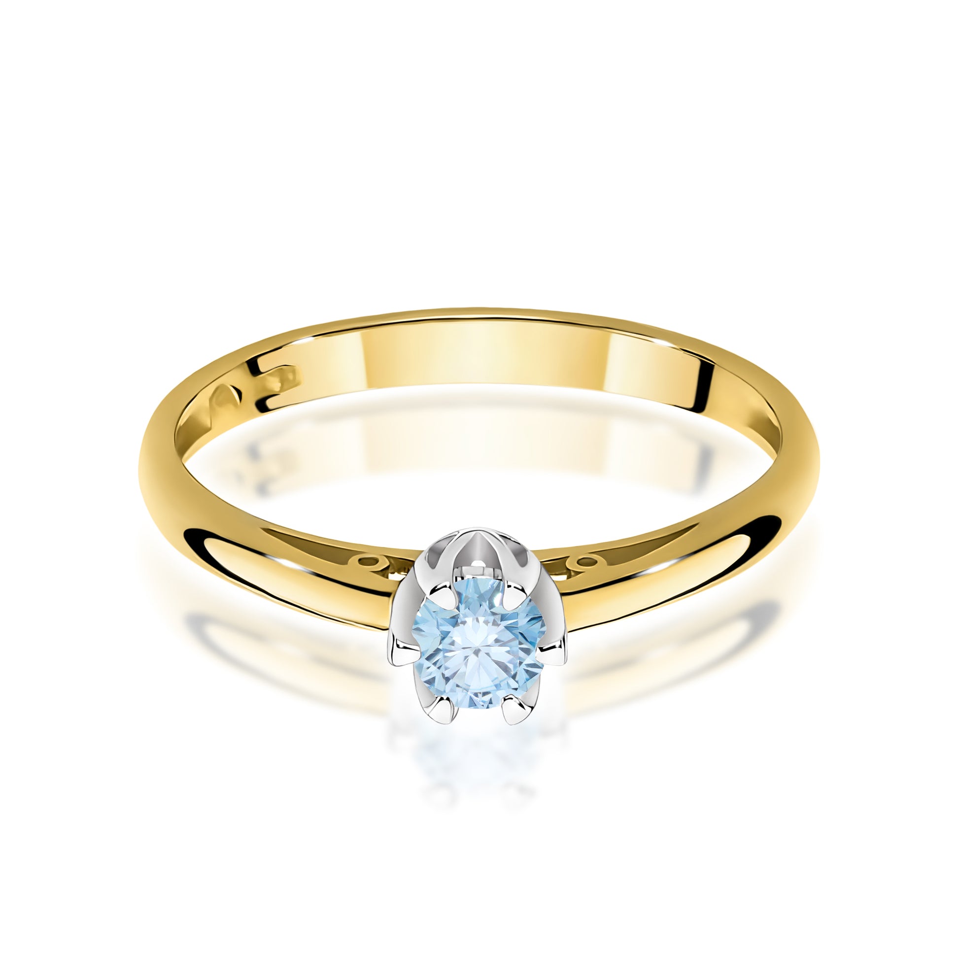 Inel Aur 9K cu Diamant Natural 0.15 ct