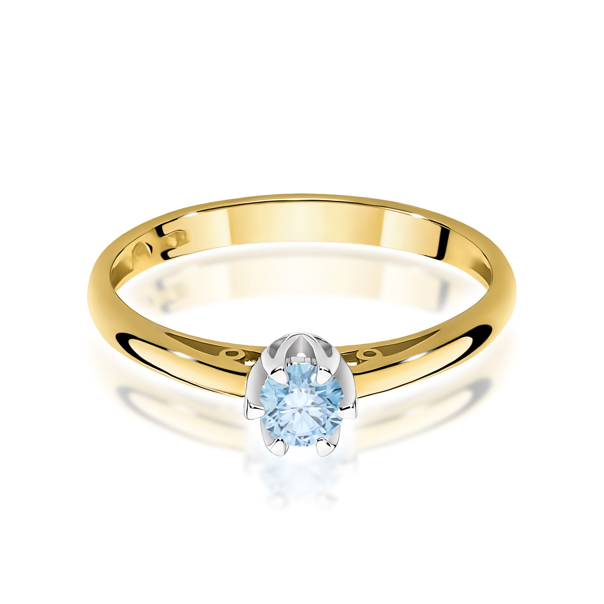 Inel Aur 9K cu Diamant Natural 0.15 ct