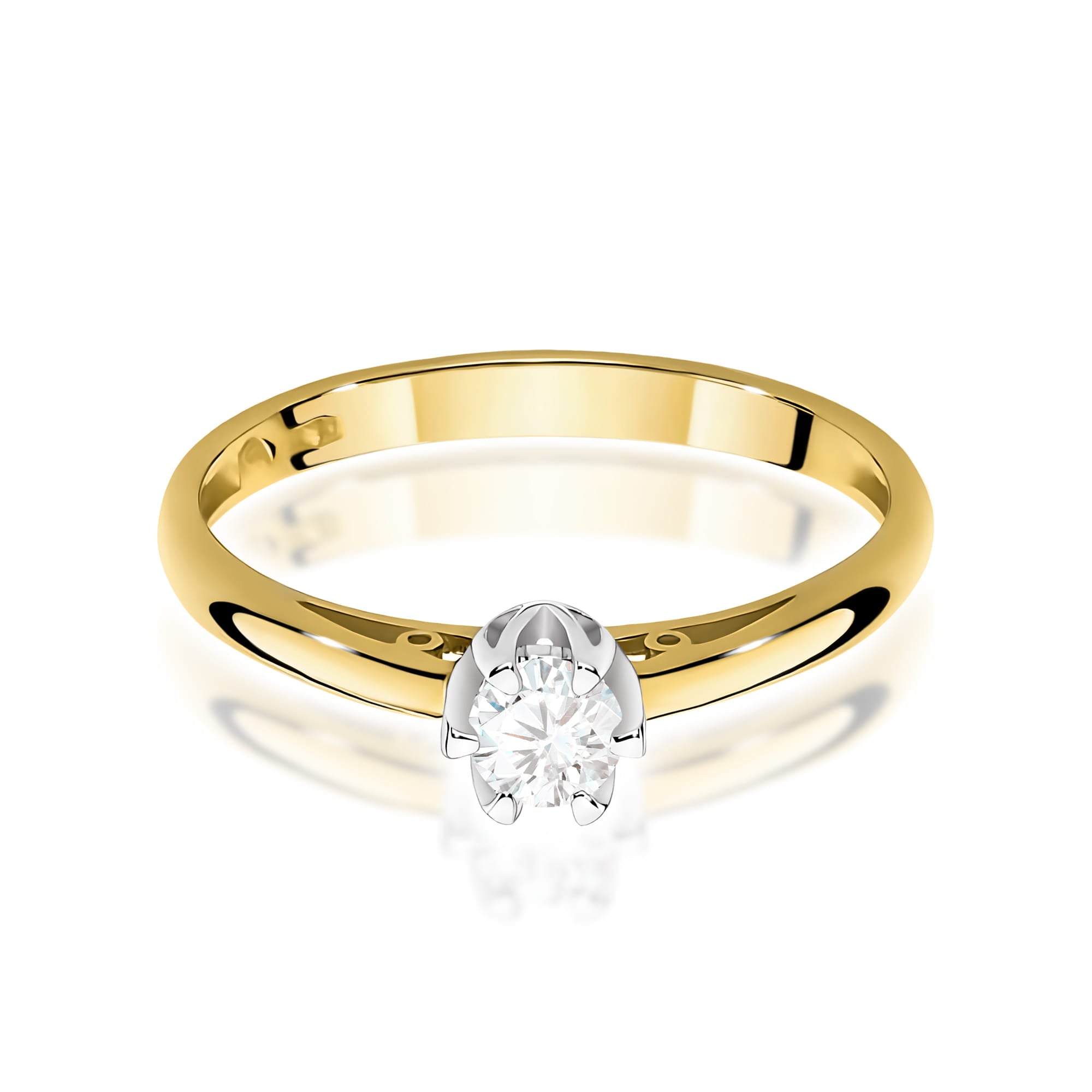 Inel Aur 9K cu Diamant de Laborator 0.15 ct