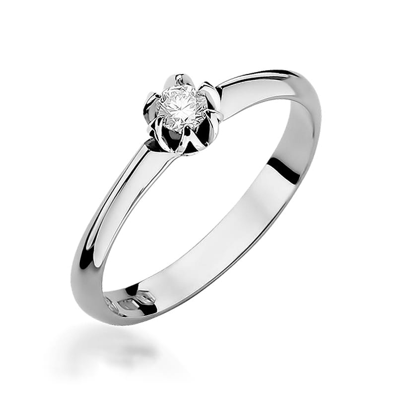 Inel Aur 9K cu Diamant Natural 0.10 ct