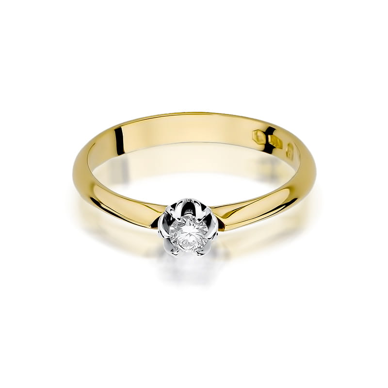 Inel Aur 9K cu Diamant Natural 0.10 ct