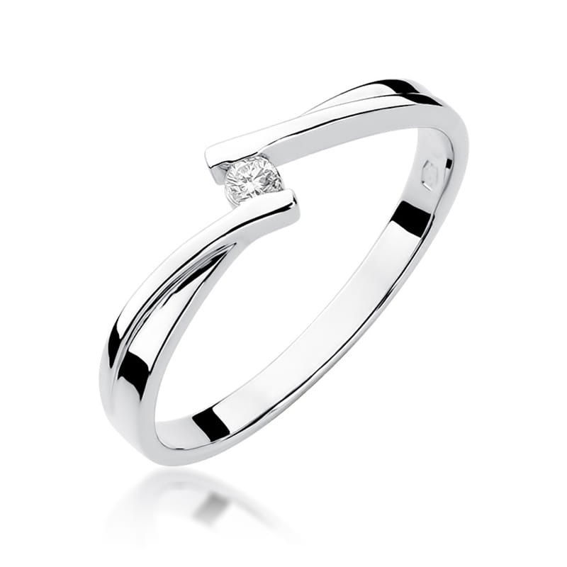 Inel Aur 9K cu Diamant Natural 0.04 ct