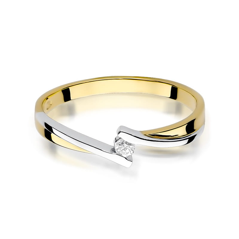 Inel Aur 9K cu Diamant Natural 0.04 ct
