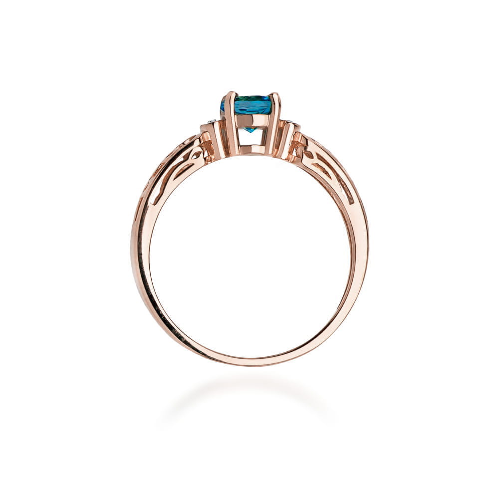Inel Aur 14K W014 Topaz London Blue 0.50ct